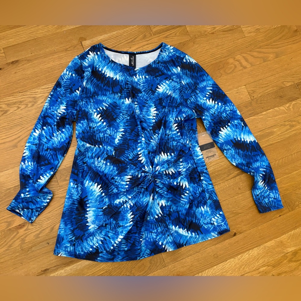 Swimsuits for All Women's Plus Size Long Sleeve Twist Front Tee